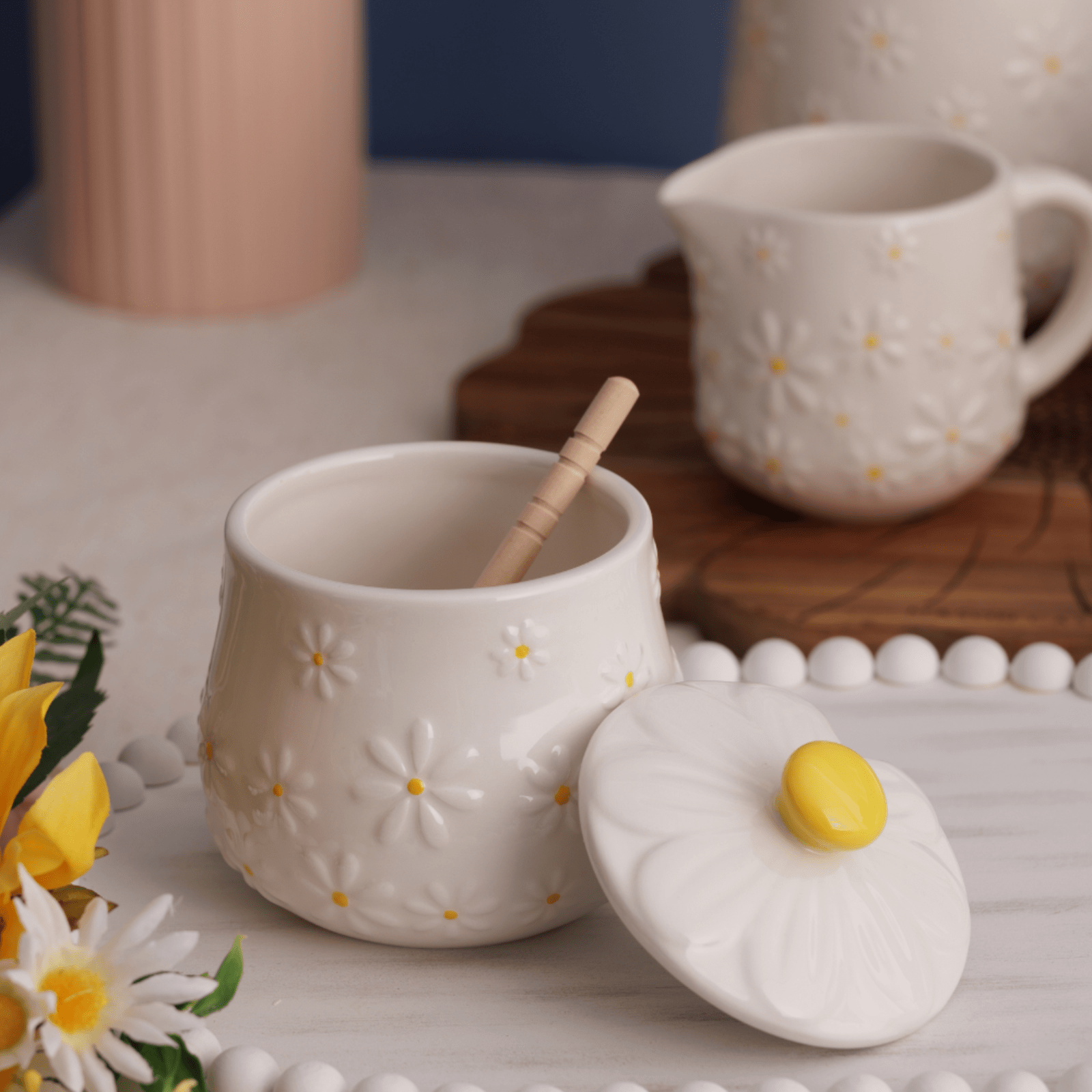 Price & Kensington Daisy Honey Pot & Drizzler