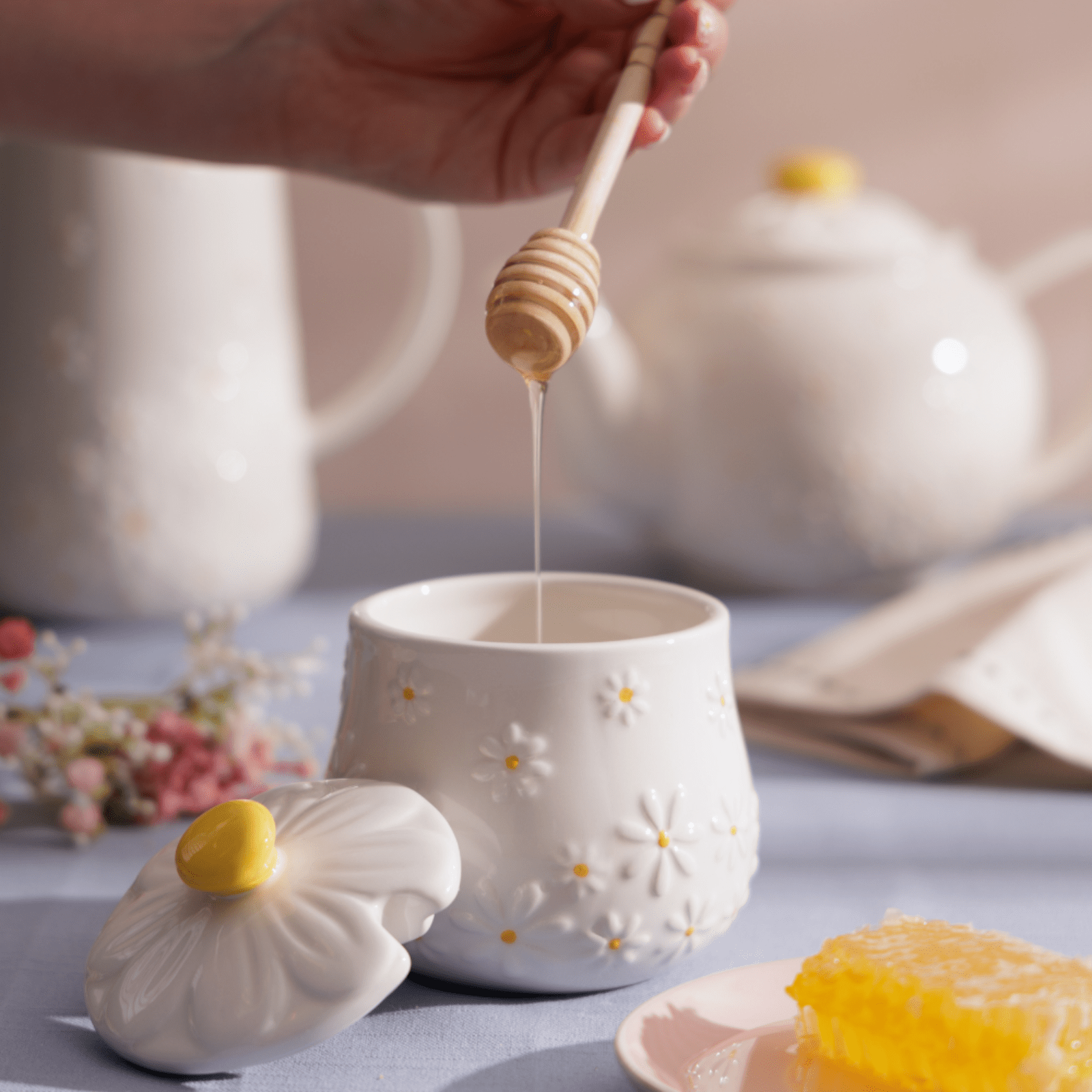 Price & Kensington Daisy Honey Pot & Drizzler