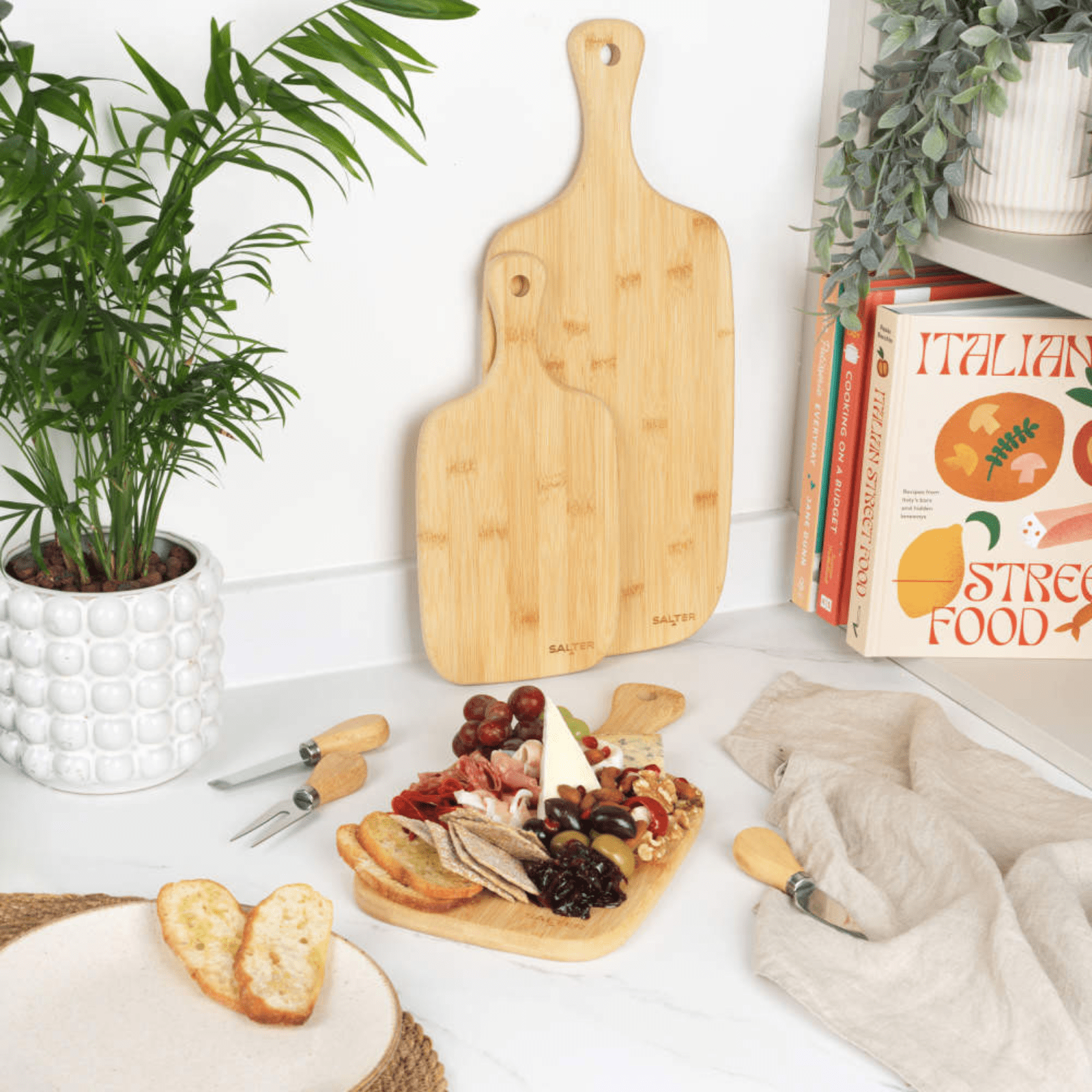 Salter Bamboo Paddle Chopping Boards Set 3-Piece