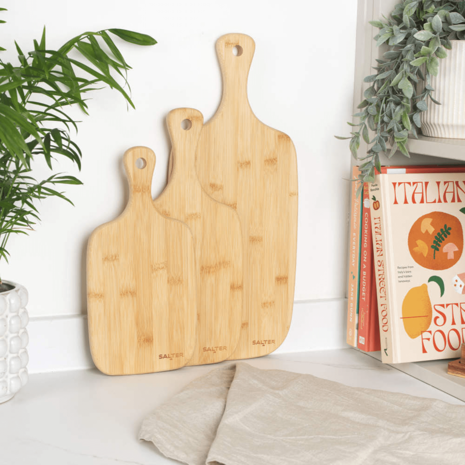 Salter Bamboo Paddle Chopping Boards Set 3-Piece