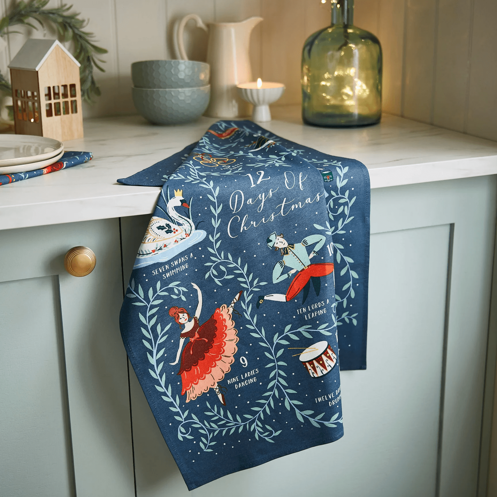 Ulster Weavers Cotton Tea Towel 12 Days of Christmas