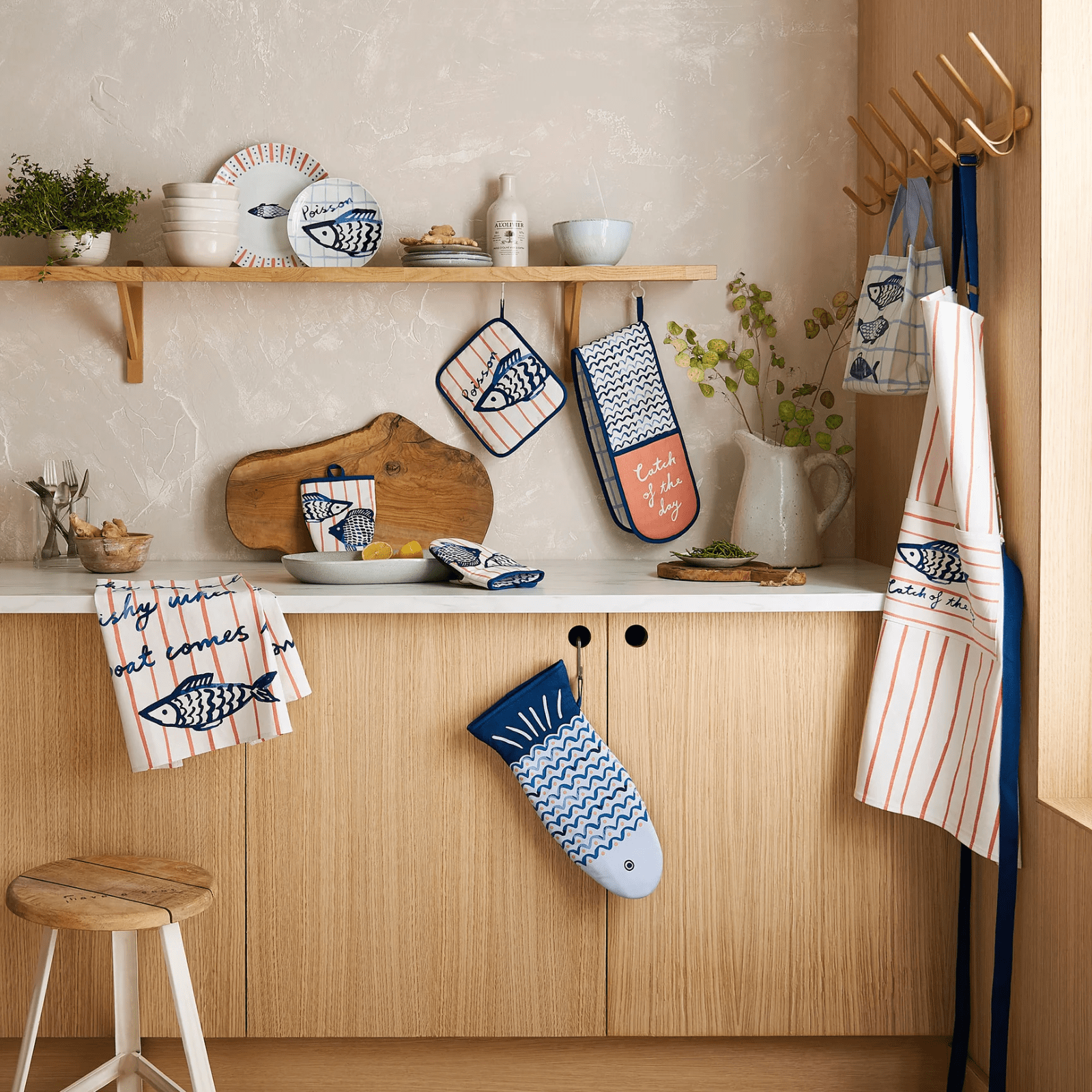 Ulster Weavers Cotton Tea Towel Catch of the Day Stripe