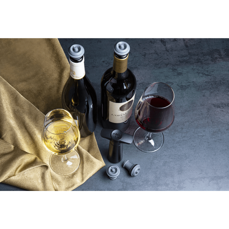 Vacu Vin Wine Saver Pump and 2 Stoppers Black The Homestore Auckland