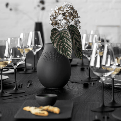 Villeroy & Boch Manufacture Collier Noir Perle Vase Tall 20cm The Homestore Auckland