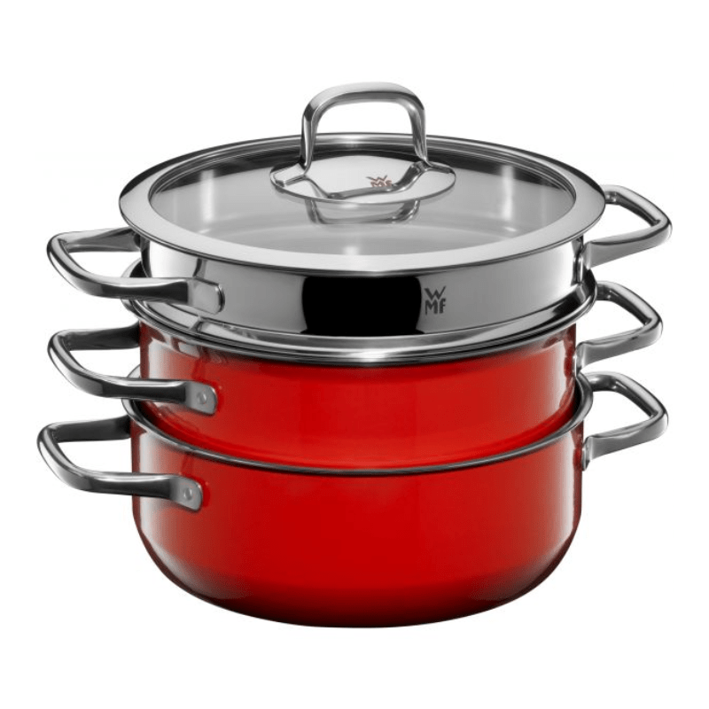 WMF Fusiontec Compact Red Cookware Set 3-Piece The Homestore Auckland