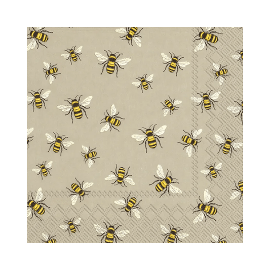 IHR Luncheon Lovely Bees Linen Napkins Pack of 20 The Homestore Auckland