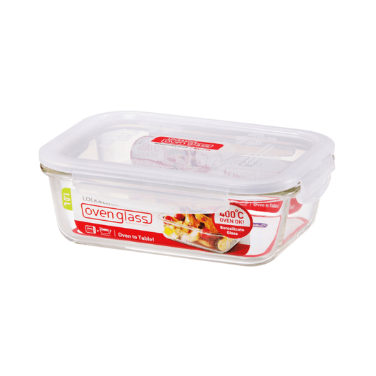LocknLock Euro Glass Rectangular Container with Lid 1000ml The Homestore Auckland