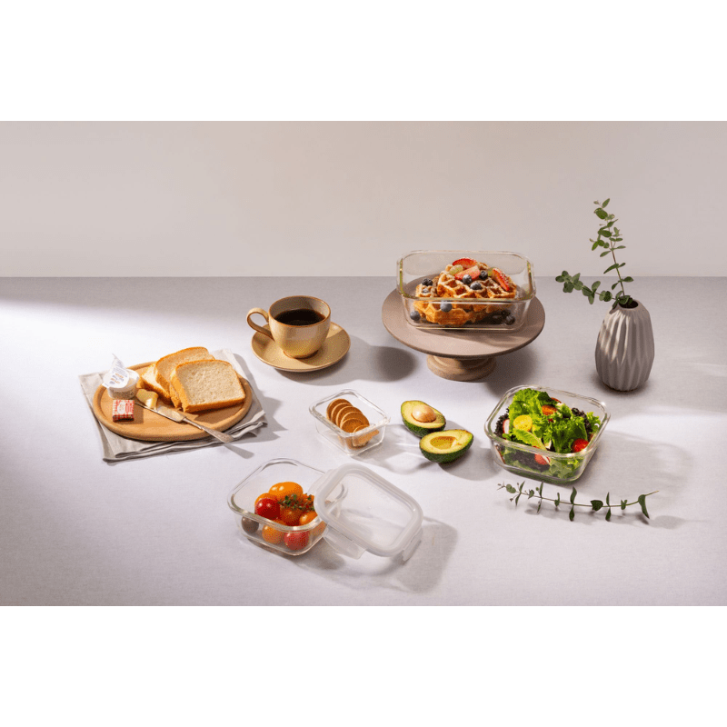 LocknLock Euro Glass Rectangular Container with Lid 630ml
