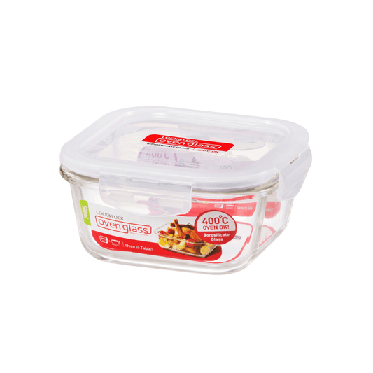 LocknLock Euro Glass Square Container with Lid 500ml The Homestore Auckland