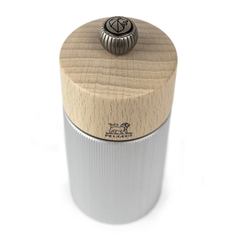Peugeot Line Aluminium & Natural Wood Pepper Mill 12cm
