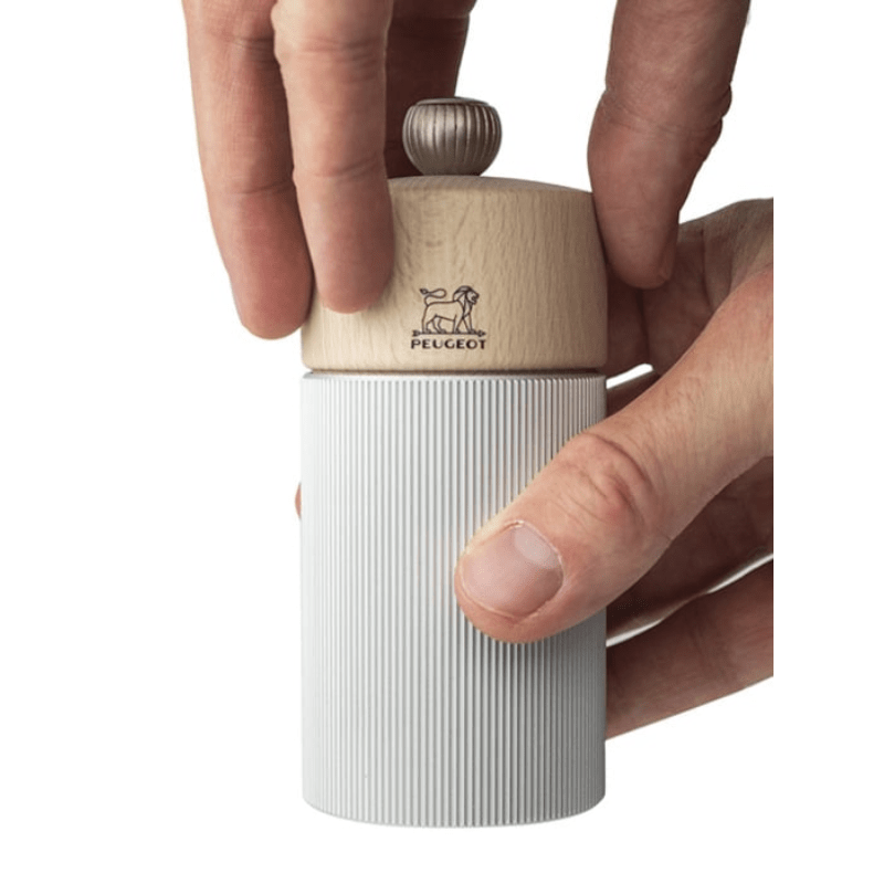 Peugeot Line Aluminium & Natural Wood Salt Mill 12cm