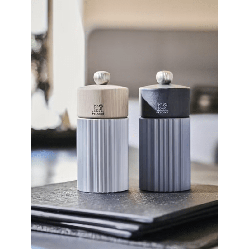Peugeot Line Aluminium & Natural Wood Salt Mill 12cm