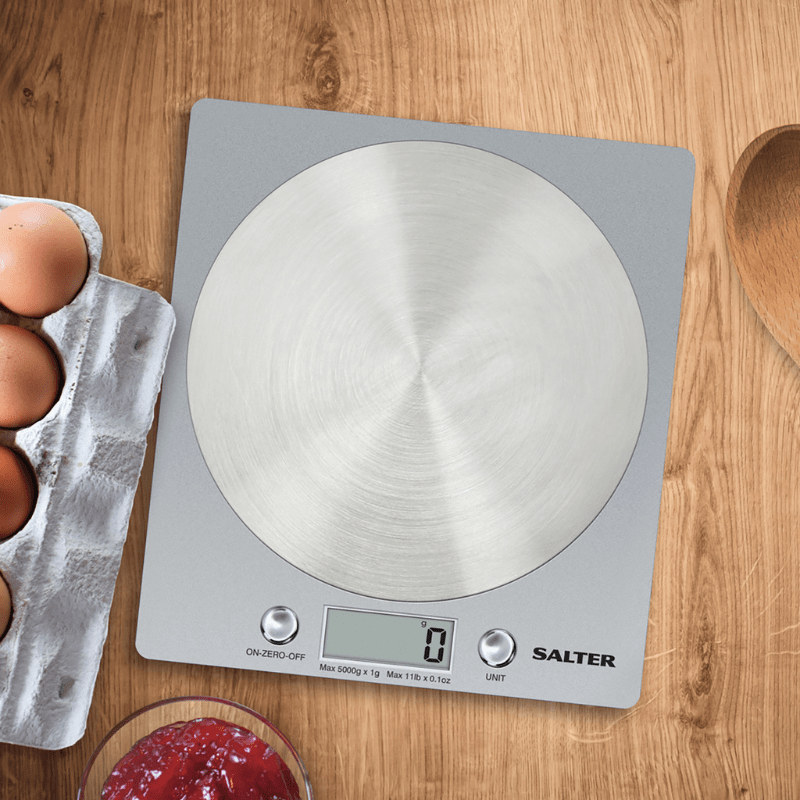Salter Disc Electronic Kitchen Scale Silver 5kg Capacity