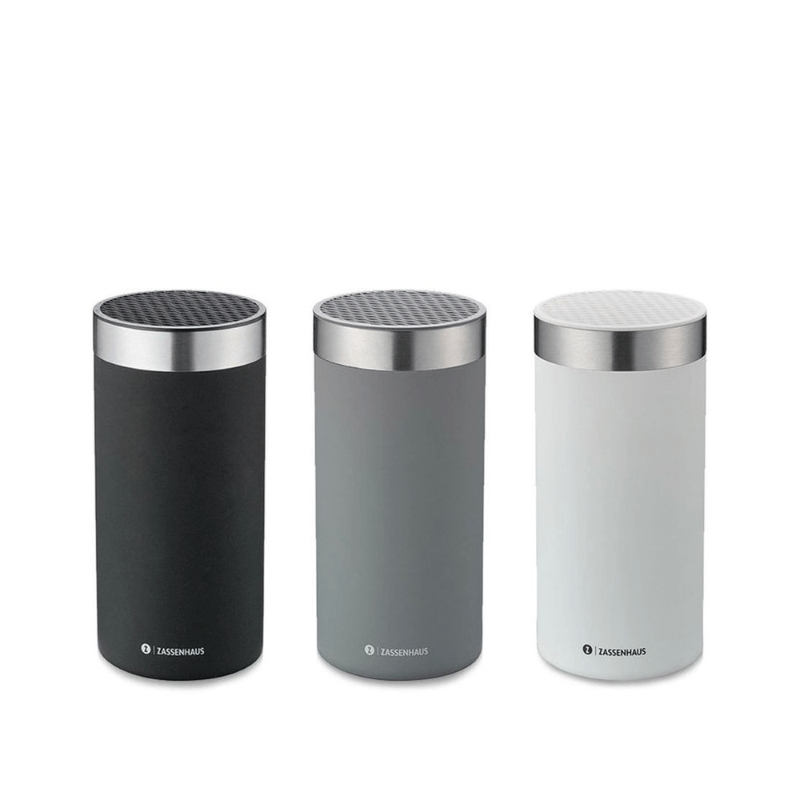 Zassenhaus Style White & Stainless Steel Knife Block