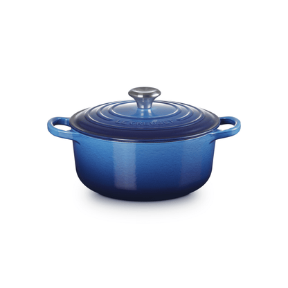 Le Creuset Signature Cast Iron Round Casserole 20cm Azure Blue