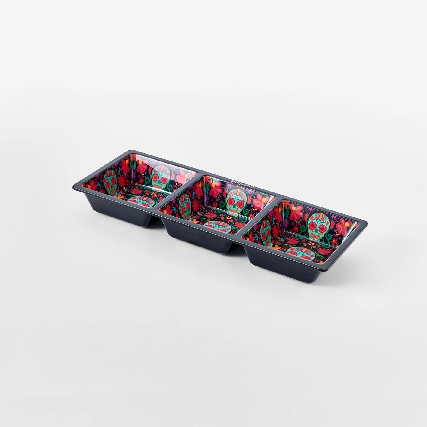 Prepara 3-Section Taco Tray Day of the Dead Edition