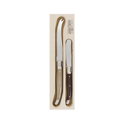 Andre Verdier Laguiole Debutant Cheese Knife & Spreader Set La Terre