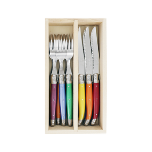 Andre Verdier Laguiole Debutant Cutlery Set 12-Piece Colours