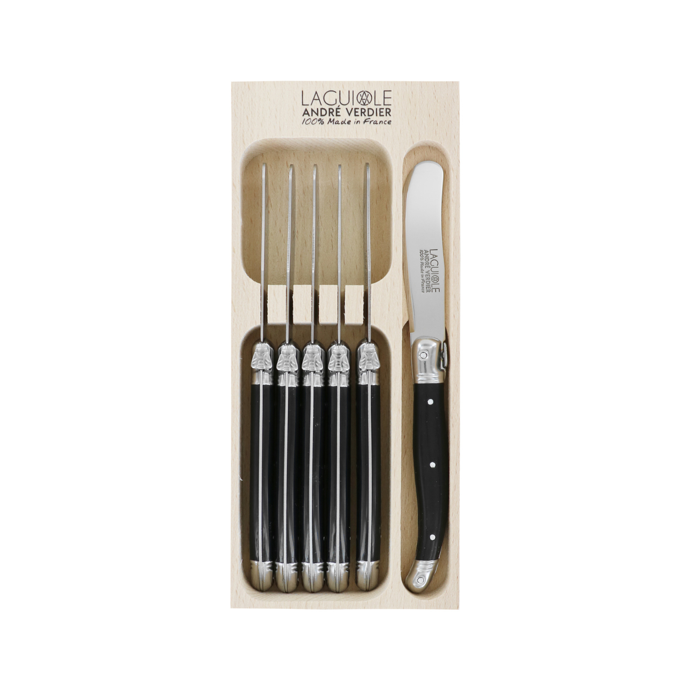 Andre Verdier Laguiole Debutant Spreader Set of 6 Black