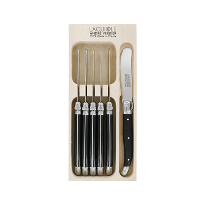 Andre Verdier Laguiole Debutant Spreader Set of 6 Black