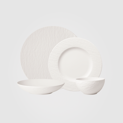 Villeroy & Boch Manufacture Rock Blanc Dinner Set for Two 8-Piece