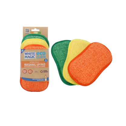 White Magic Eco Cloth Washing Up Pad 3-Pack Citrus
