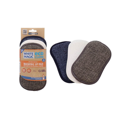 White Magic Eco Cloth Washing Up Pad 3-Pack Hampton