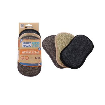 White Magic Eco Cloth Washing Up Pad 3-Pack Neutral