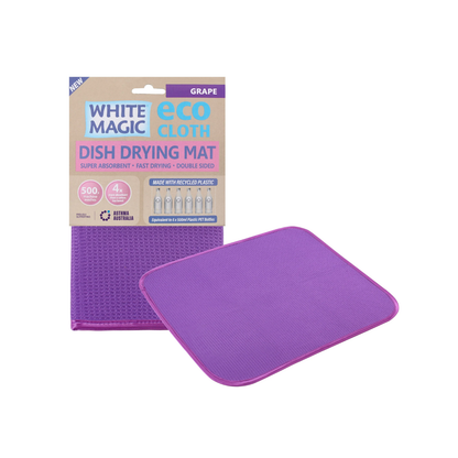 White Magic Eco Cloth Dish Drying Mat Grape