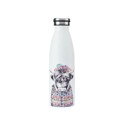 Mikasa x TipperleyHill Water Bottle 500ml Highland Cow