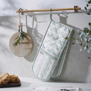 Ulster Weavers Double Oven Glove Sage Stripe