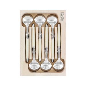 Andre Verdier Laguiole Debutant Soup Spoon Set of 6 Ivory