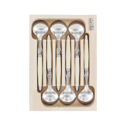 Andre Verdier Laguiole Debutant Soup Spoon Set of 6 Ivory