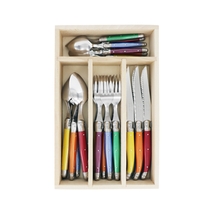 Andre Verdier Laguiole Debutant Cutlery Set 24-Piece Colours