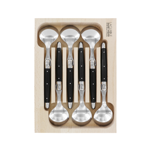 Andre Verdier Laguiole Debutant Soup Spoon Set of 6 Black