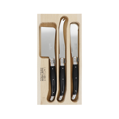 Andre Verdier Laguiole Debutant Cheese Spreader Large Set of 3 Black
