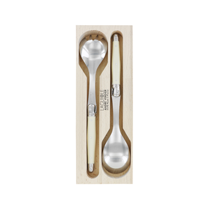 Andre Verdier Laguiole Debutant Salad Server Set Ivory