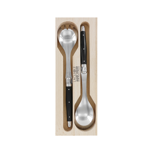Andre Verdier Laguiole Debutant Salad Server Set Black