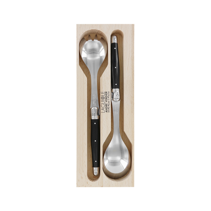 Andre Verdier Laguiole Debutant Salad Server Set Black