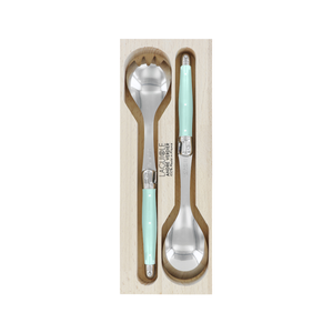 Andre Verdier Laguiole Debutant Salad Server Set Pale Green