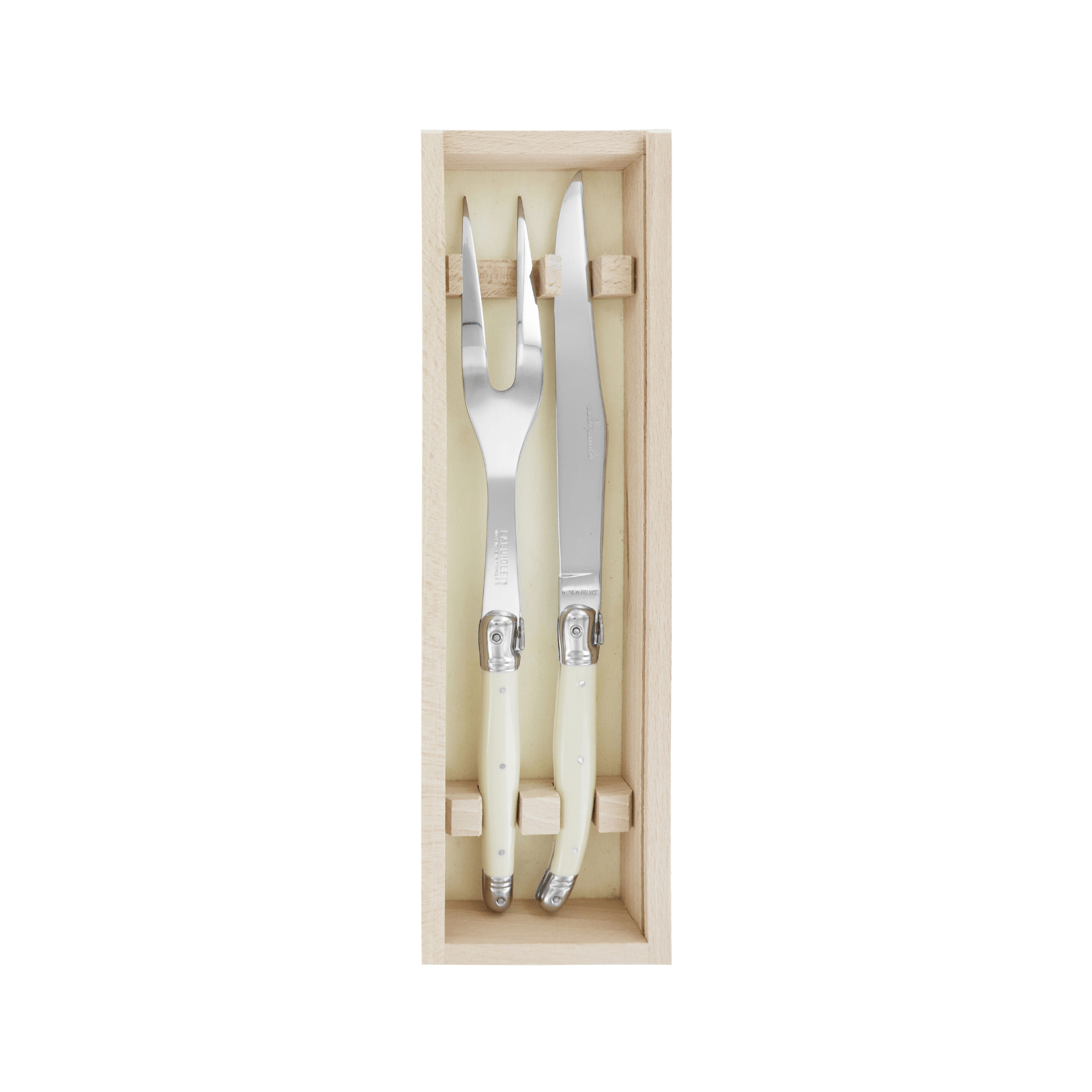 Andre Verdier Laguiole Classique Carving Set Ivory