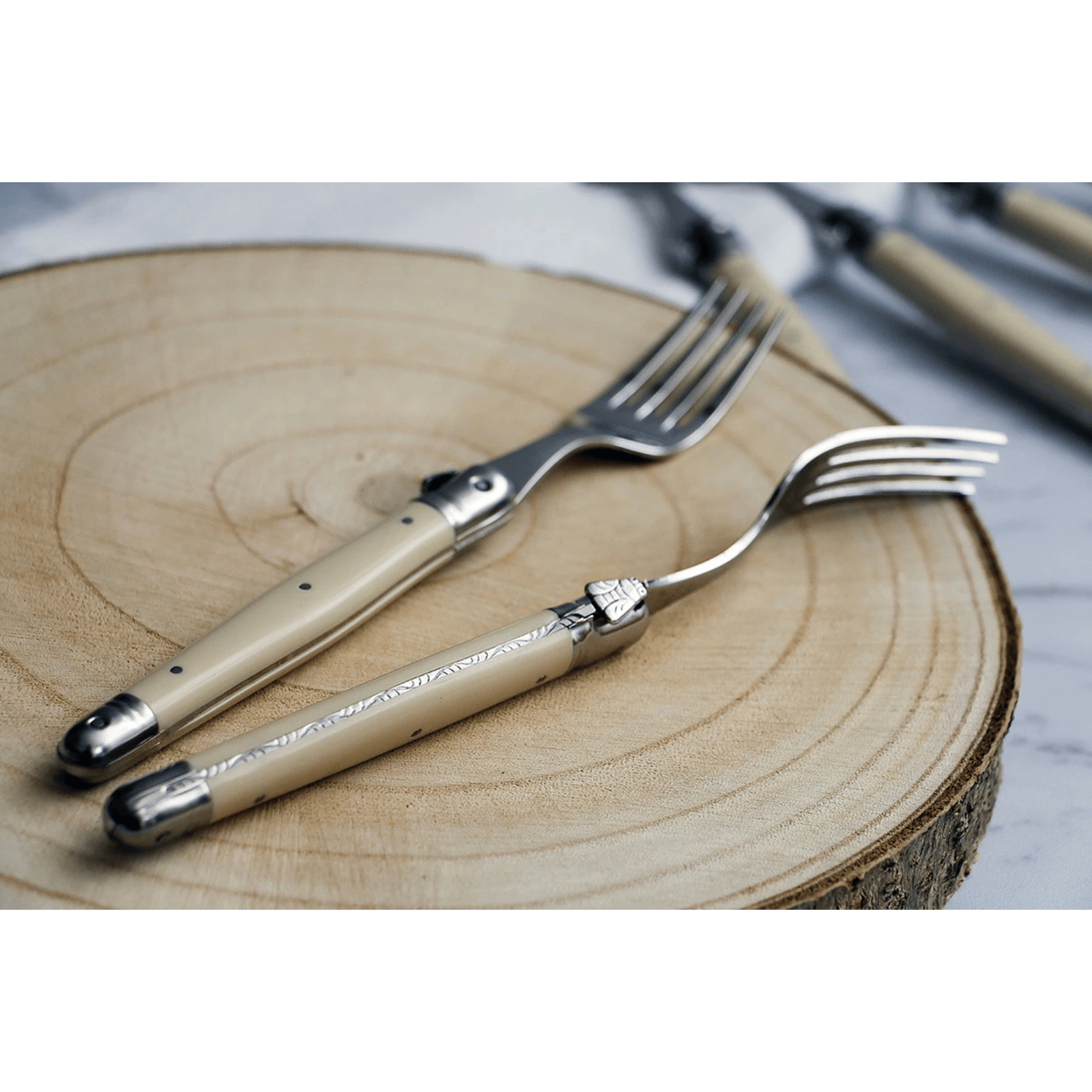Andre Verdier Laguiole Classique Dinner Fork Set of 6 Ivory