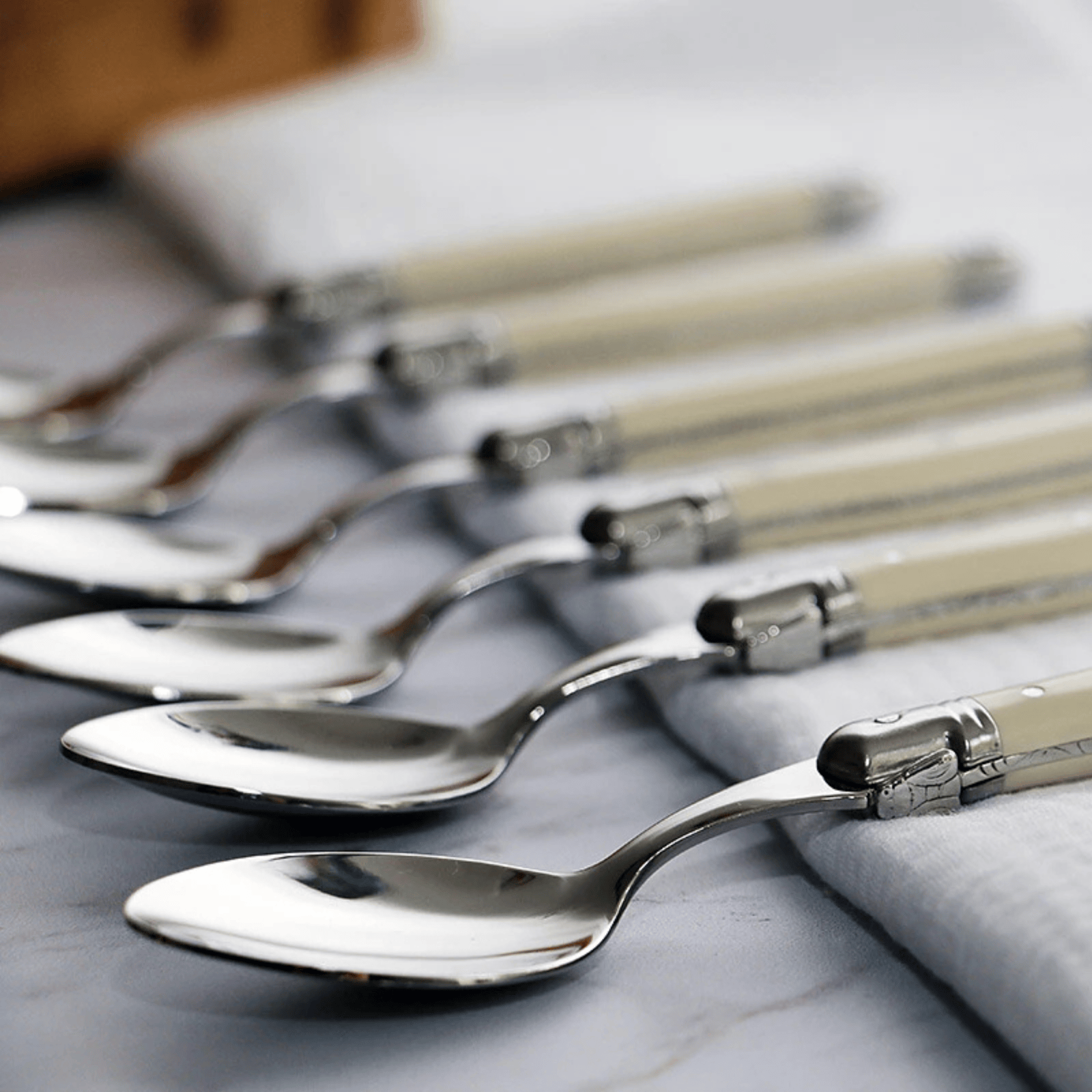 Andre Verdier Laguiole Classique Dinner Spoon Set of 6 Ivory