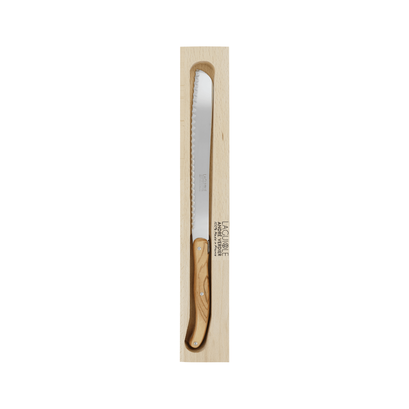 Andre Verdier Laguiole Debutant Bread Knife Olive Wood