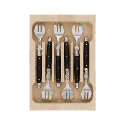 Andre Verdier Laguiole Debutant Cake Fork Set of 6 Black