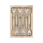 Andre Verdier Laguiole Debutant Cake Fork Set of 6 Ivory