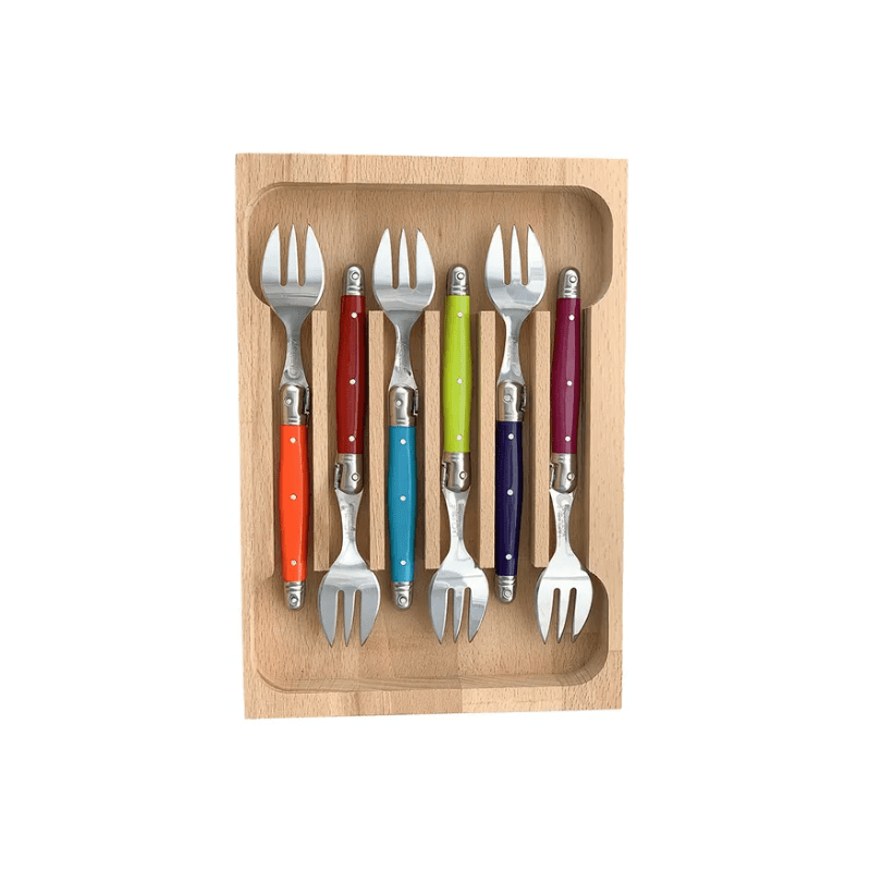 Andre Verdier Laguiole Debutant Cake Fork Set of 6 Multi