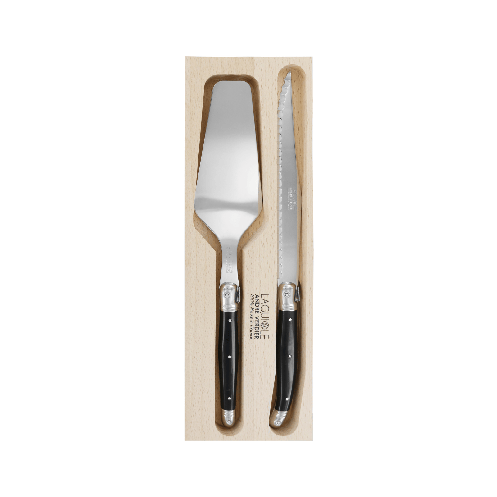 Andre Verdier Laguiole Debutant Cake Server Set Black