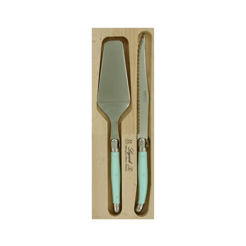 Andre Verdier Laguiole Debutant Cake Server Set Pale Green