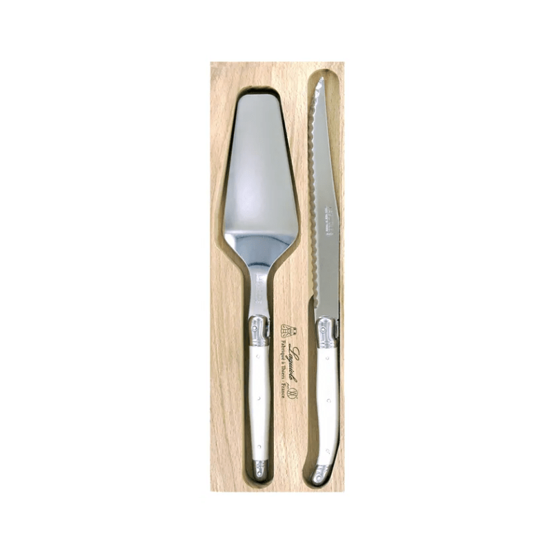 Andre Verdier Laguiole Debutant Cake Server Set White